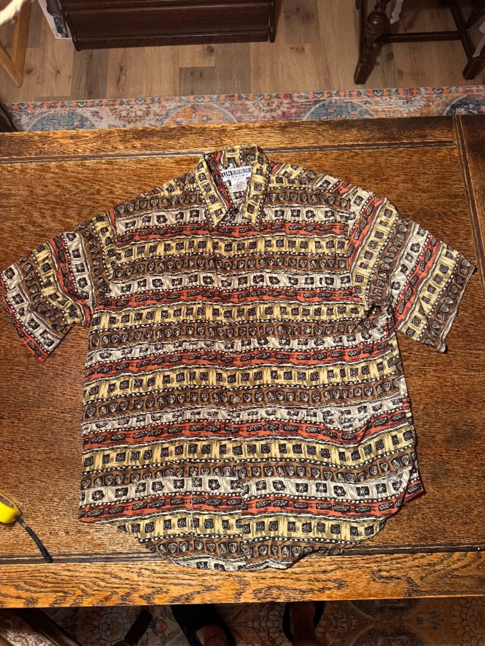 made in korea button up sea themed shirt